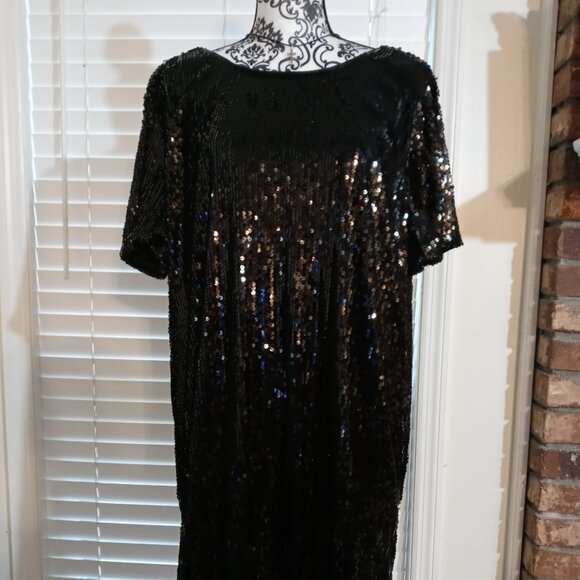 Nine West Black Sequin Top – Size XL - Picture 3 of 6